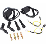 Dual Output Motorcycle Ignition Coil Set with Spark Plug Caps Compatible with Kawasaki KZ650 KZ900 KZ1000 Z1 Suzuki GS550 GS750 GS850 GS1000