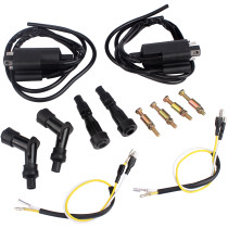 Dual Output Motorcycle Ignition Coil Set with Spark Plug Caps Compatible with Kawasaki KZ650 KZ900 KZ1000 Z1 Suzuki GS550 GS750 GS850 GS1000