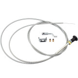 Universal Choke Cable 63 inch Inner 60 inch Conduit Push Pull Control cable with Heavy Duty Outer Sheath Silver for 237 Rotary 703971 290831