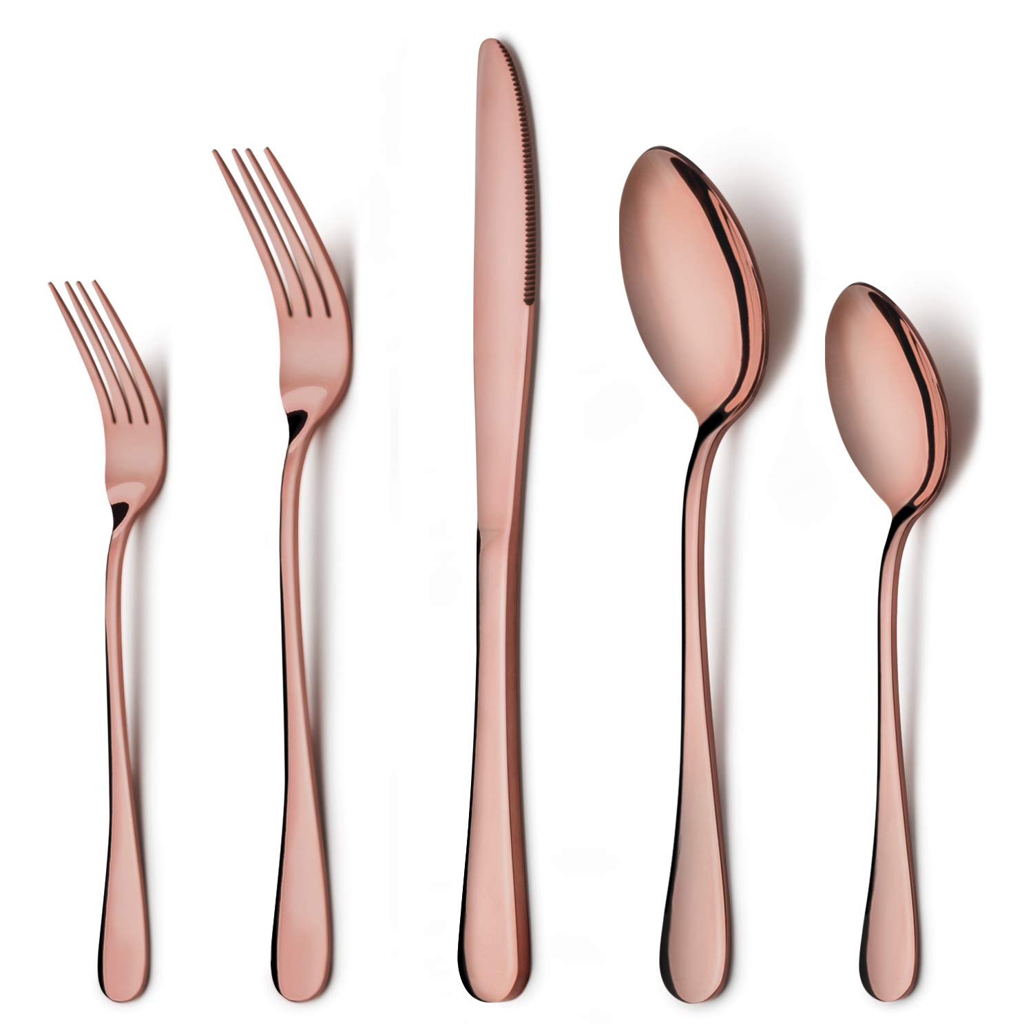Berglander rose gold stainless steel flatware set