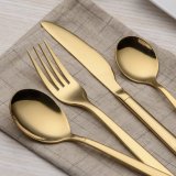 20-Piece shiny Gold Plated Stainless Steel Flatware Set, Service for 4