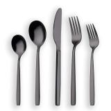 20-Piece shiny Black Plated Stainless Steel Flatware Set, Service for 4