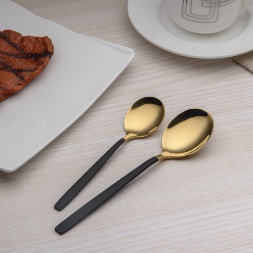 Berglander Tea Spoon Set Of 4 With Moon Surface Handle And Shiny Gold –  SHANULKA Home Decor