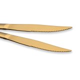 6 Titanium Gold Plated Stainless Steel Steak Knives