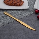 6 Titanium Gold Plated Stainless Steel Steak Knives