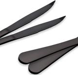 6 Black Titanium Plating Stainless Steel Steak Knives
