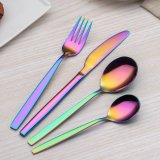 24 Piece  Rainbow Color Plated  Cutlery Set, Service for 6