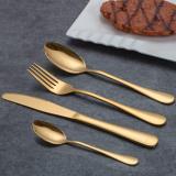 24 pieces golden color cutlery set, service for 6