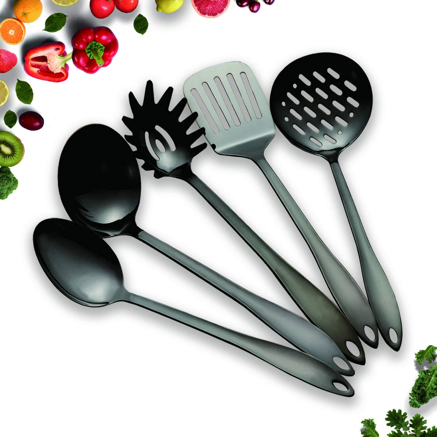 Berglander Kt108 Black Stainless Steel Kitchen Utensils Set