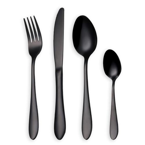 Berglander 108 black stainless steel cutlery set