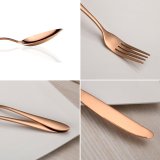24 Pieces Rose Gold Cutlery Set,Service for 6 Person