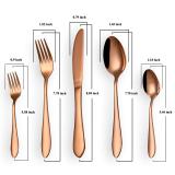 30 Pieces Rose Gold Cutlery Set,  Service for 6 Person