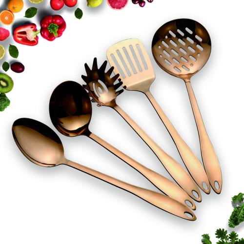 Berglander Kt108 Rose Gold Stainless Steel Kitchen Utensils Set