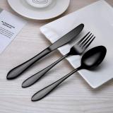 24 Pieces Black Cutlery/Flatware Set,Service for 6 Person
