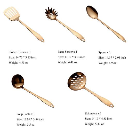 Berglander Kt108 Rose Gold Stainless Steel Kitchen Utensils Set