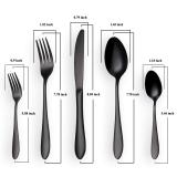 30 Pieces Black Cutlery/Flatware Set, Set for 6 Persons