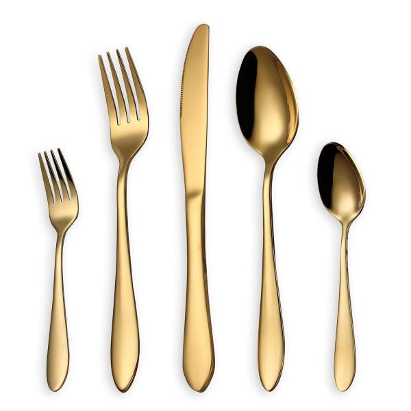 30 Pieces Gold Flatware Set, Service for 6 Person