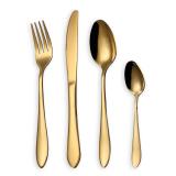 24 Pieces Gold Flatware/Cutlery Set,  Service for 6 Persons
