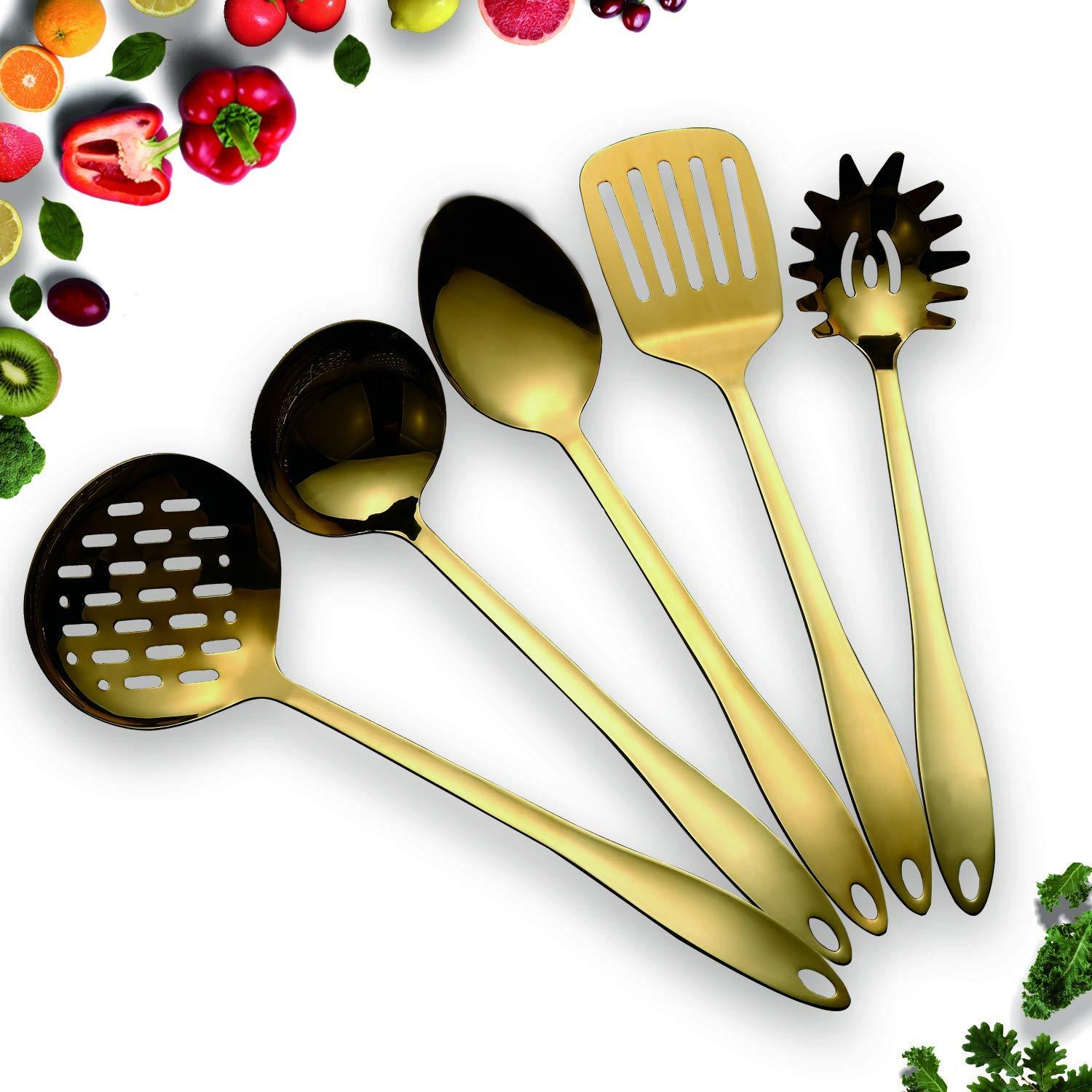 Berglander Stainless Steel Kitchen Utensils Set, 6 Pieces, Cooking