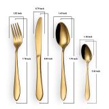 24 Pieces Gold Flatware/Cutlery Set,  Service for 6 Persons