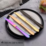 6-Piece Rose Gold Steak Knife Flatware Set