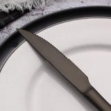 6-Piece Black Stainless Steel Steak Knives Set