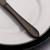 6-Piece Black Stainless Steel Steak Knives Set