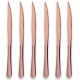 6 Rose Gold Plated Stainless Steel Steak Knives Pack of 6