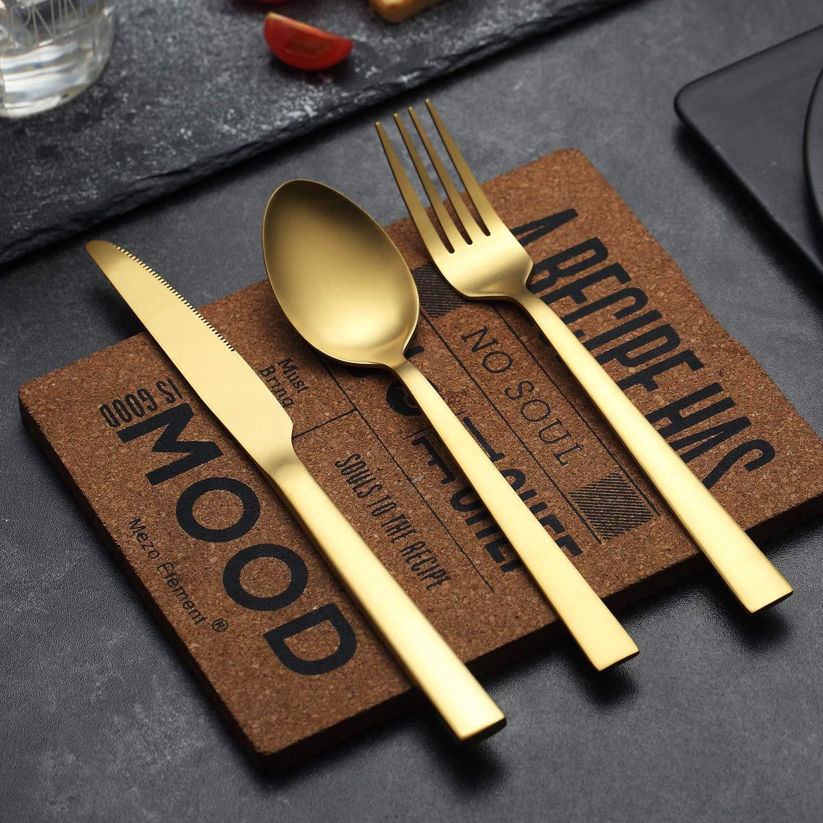 US 51.99 30Piece Matt Gold cutlery set, service for 6 people www