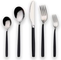 30 Piece Black Plated Stainless Steel Silverware Set Service for 6