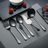 6 Pieces Black  Flatware Serving Set