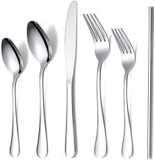20 Pieces Flatware Set , Plus 4 Stainless Steel Reusable Straw,Service for 4