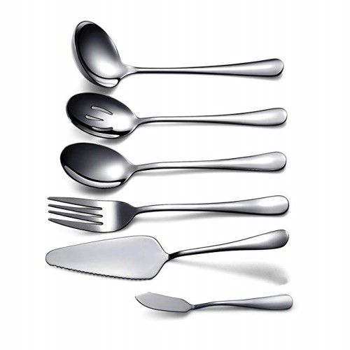 Us 14 69 Berglander Stainless Steel Flatware Serving Set 6 Pieces Black Flatware Serving Set Hostess Set Serving Utensil Pack Of 6 M Berglander Com Pie servers salad serving sets serving forks serving knives serving ladle set serving spoons dishwasher safe do not microwave do not use lemon or acidic detergent hand. berglander com
