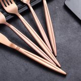 24-Piece Rose Gold Plating Cutlery Set Service for 6