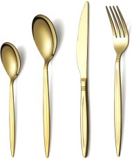 24-Piece Golden Plating Cutlery Set Service for 6