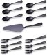 13 Pieces  Black Titanium Plated Cake Serving Set