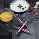 3 Pack Stainless Steel Whisks 8 +10 +12 Inches  , Wire Whisk Set Kitchen whisks(Rainbow)