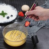 3 Pack Rainbow Handle Whisks Stainless Steel 8 +10 +12 Inches , Wire Whisk Set Kitchen whisks(CH)