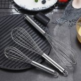 3 Pack Stainless Steel Whisks 8 +10 +12 Inches  , Wire Whisk Set Kitchen whisks(Sliver)