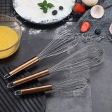3 Pack Rose Gold Handle Whisks Stainless Steel 8 +10 +12 Inches , Wire Whisk Set Kitchen whisks(RH)