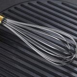 3 Pack Gold Handle Whisks Stainless Steel 8 +10 +12 Inches  , Wire Whisk Set Kitchen whisks(GH)