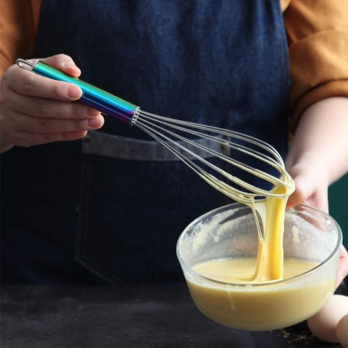 US$ 23.99 - 3 Pack Rainbow Handle Whisks Stainless Steel 8 +10 +12 Inches , Wire  Whisk Set Kitchen whisks(CH) - m.