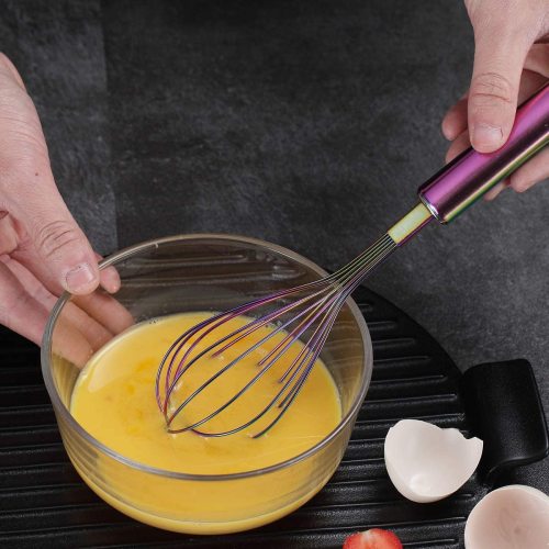 US$ 20.99 - 3 Pack Stainless Steel Whisks 8 +10 +12 Inches , Wire Whisk Set  Kitchen whisks(Rainbow) - m.