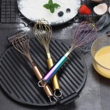 3 Pack Whisks Set 8 Inches Rose Gold Whisk+10 Inches Gold Whisk+12 Rainbow Whisk (Colorful)
