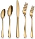 20-Piece Shiny Gold Plated Flatware Set,Service For 4