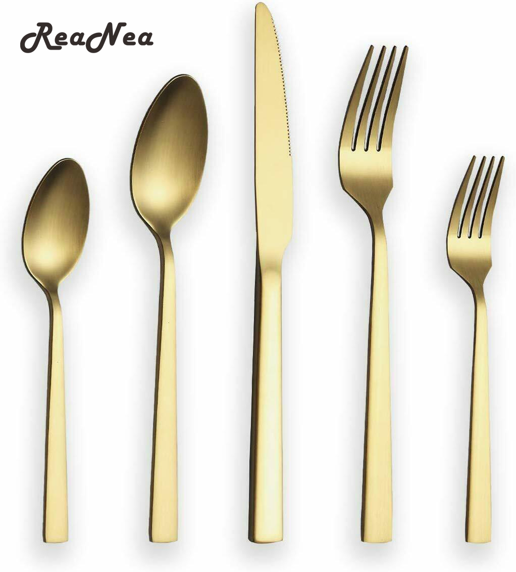 US$ 51.99 - 30-Piece Matt Gold cutlery set, service for 6 people - m