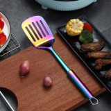 Stainless Steel Rainbow Slotted Turner For BBQ