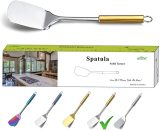Stainless Steel Gold Handle Fish Spatula, BBQ Spatulas (Gold Handle)