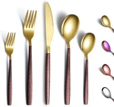 30 Pieces Shiny Gold Mouth with Moon Surface Handle, service for 6