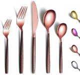 30 Pieces Shiny Rose Gold Mouth titanium coating Utensil set, service for 6